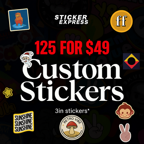 125 Custom Stickers for $49 (3x3)
